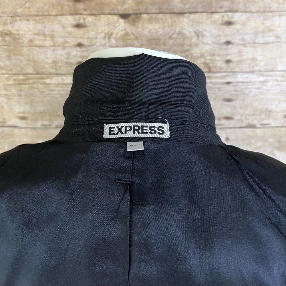 Express Slim Fit Navy Blue Two Button‎ Suit Jacket Blazer Mens 38R Notch Lapel
